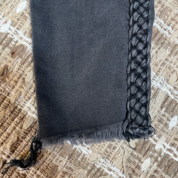 DRIFTWOOD~ (FROM FREE PEOPLE) BLACK JEANS WITH BRAIDED SIDES (30) - Picture 3 of 6